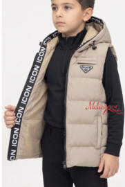 'I-con' jongens bodywarmer beige.