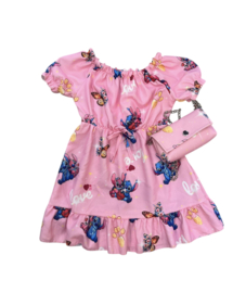 'Stitch ' meisjes Roze jurk .
