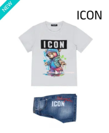 'I-Con 2 ' Tweedelige Jongens Setje Wit/grijs .