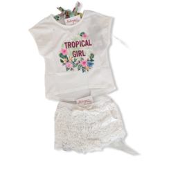 ‘Tropical ‘ meisjes setje wit.