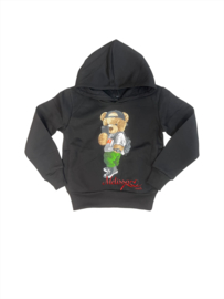 ‘Bear ‘ jongens Hoodie  Zwart.