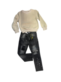 'Denim ' Jongens sweater crème.