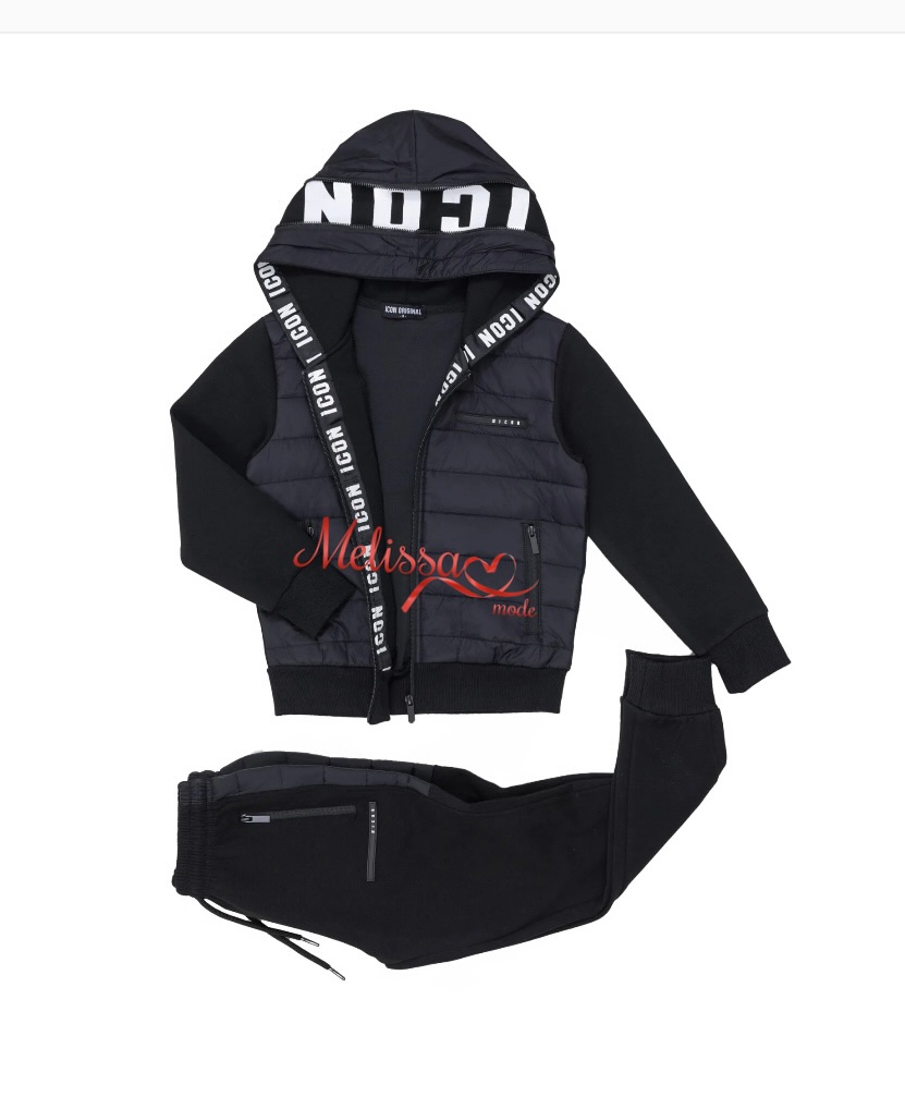 ' I-con'Jongens Joggingpak Zwart.