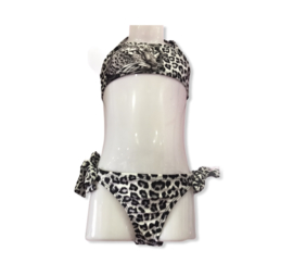 Leopard bikini zwart.