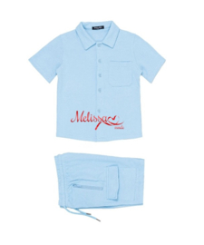'Overhemd ' Tweedelige Jongens Setje Blauw.