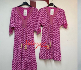 'Nicole ' Ibiza dames jurk roze