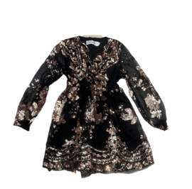 'Ruya' Baby glitter jurk Zwart.