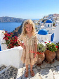 ' Ibiza' meisjes Dress bruin.