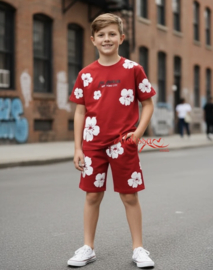 ‘ David ’ Twee delige jongens setje Rood .