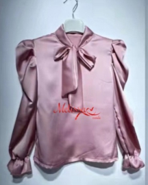 'Eliz' Satijn Blouse Roze.