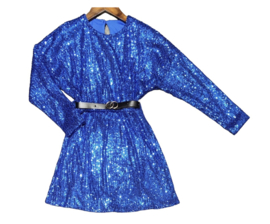 ‘Jenny  ‘ Glitter Dress blauw.