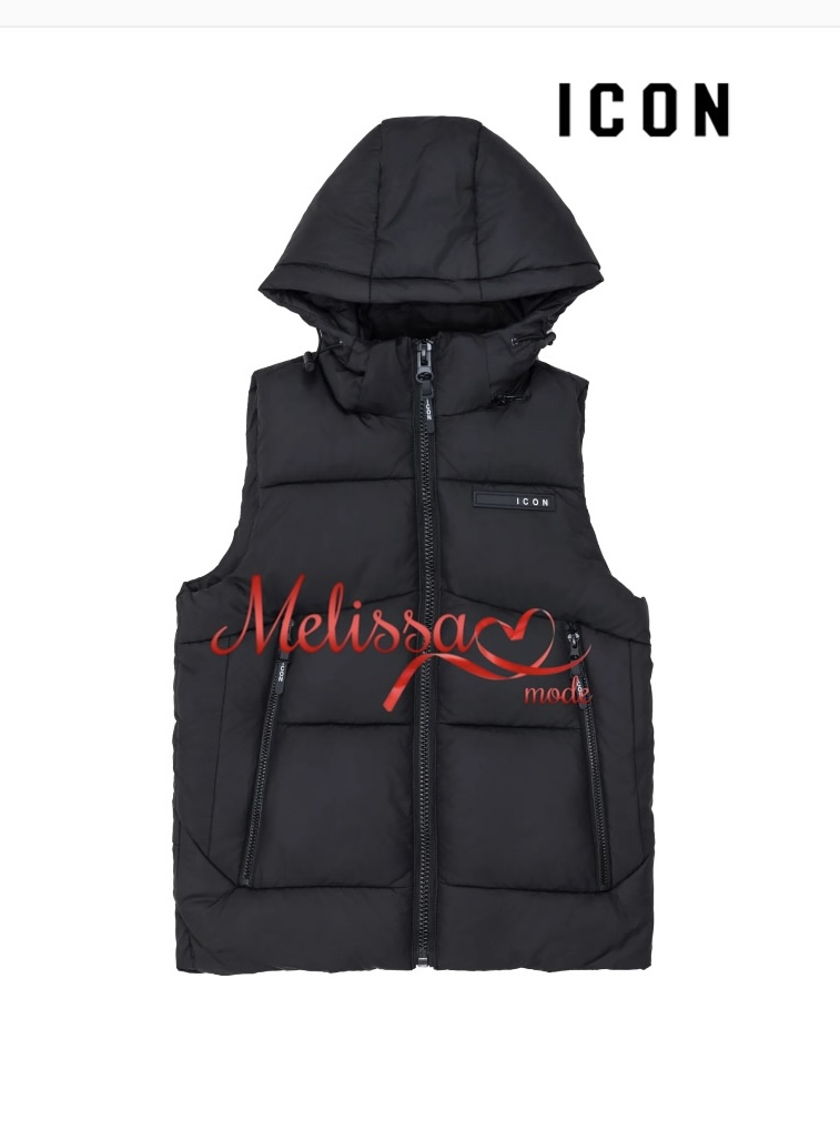i-con jongens bodywarmer zwart.