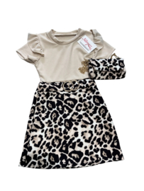 Tijger Meisjes jurk bruin.