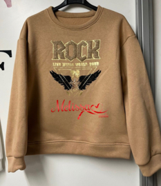 'Rock' Meisjes sweater bruin.