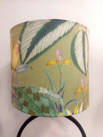 Lampenkap velvet gele vogels