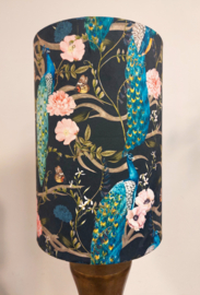 Lampenkap velvet pauwen zwart