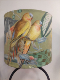 Lampenkap velvet gele vogels
