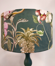 Lampenkap velvet vogels en aapje groen