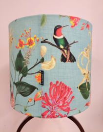 Lampenkap canvas vogels turquoise