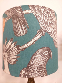 Lampenkap canvas petrol papagaai