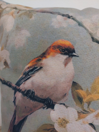 Kussen 2 vogels canvas