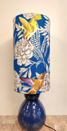 Lampenkap Linnen blauw wit bloemen