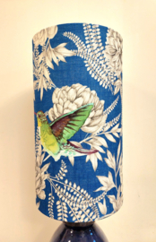 Lampenkap Linnen blauw wit bloemen