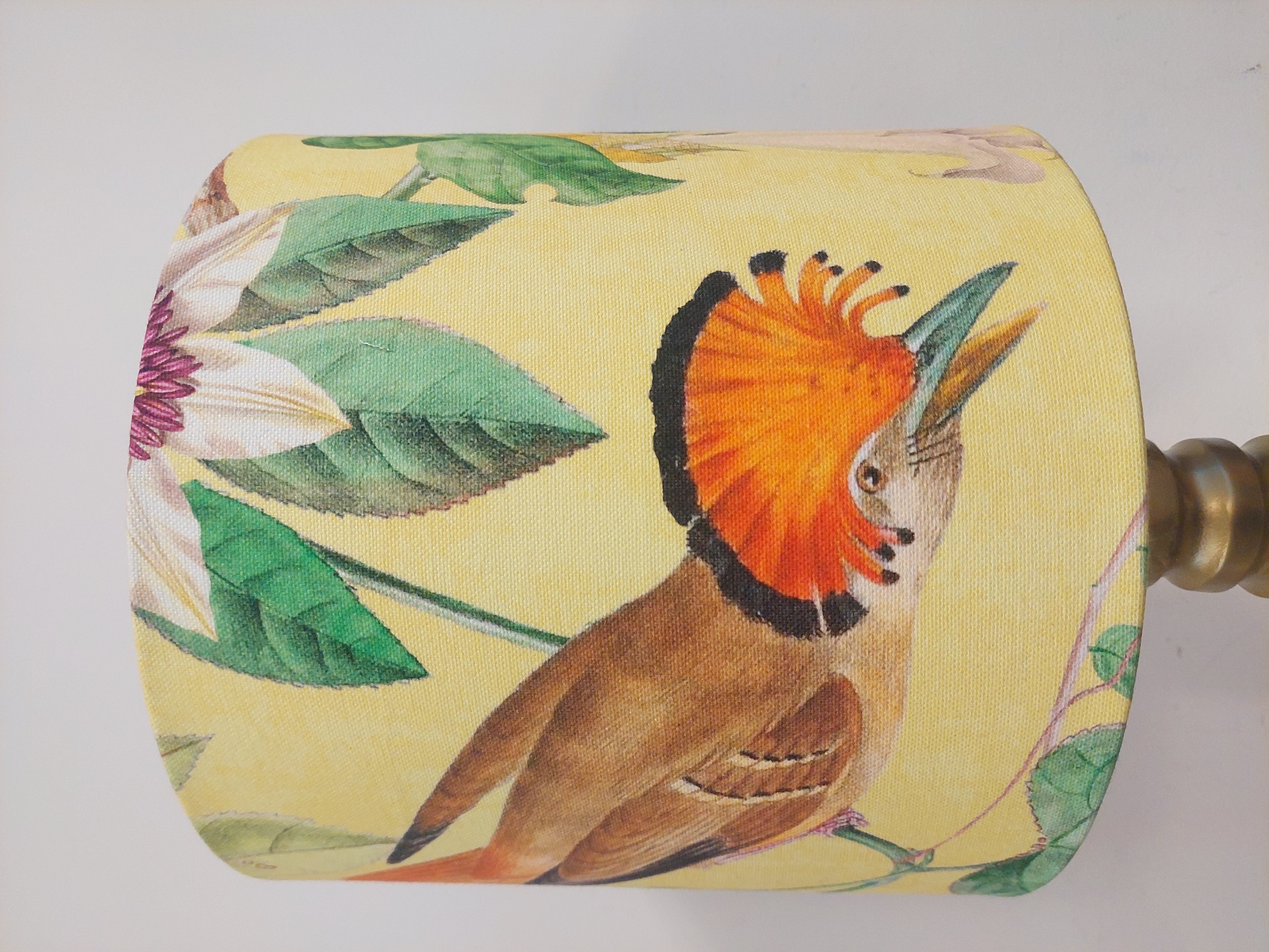 Lampenkap canvas geel vogel
