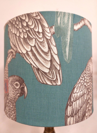 Lampenkap canvas petrol papagaai