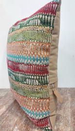 Kussen canvas gekleurde " streep"