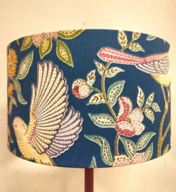 Lampenkap canvas vogels bloemen  blauw