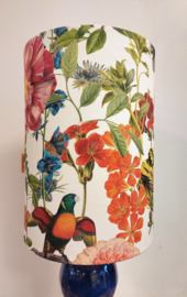 Lampenkap canvas bloemen vogels wit