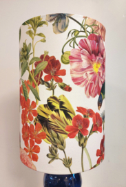 Lampenkap canvas bloemen vogels wit