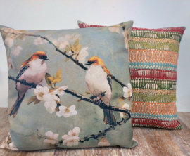 Kussen 2 vogels canvas