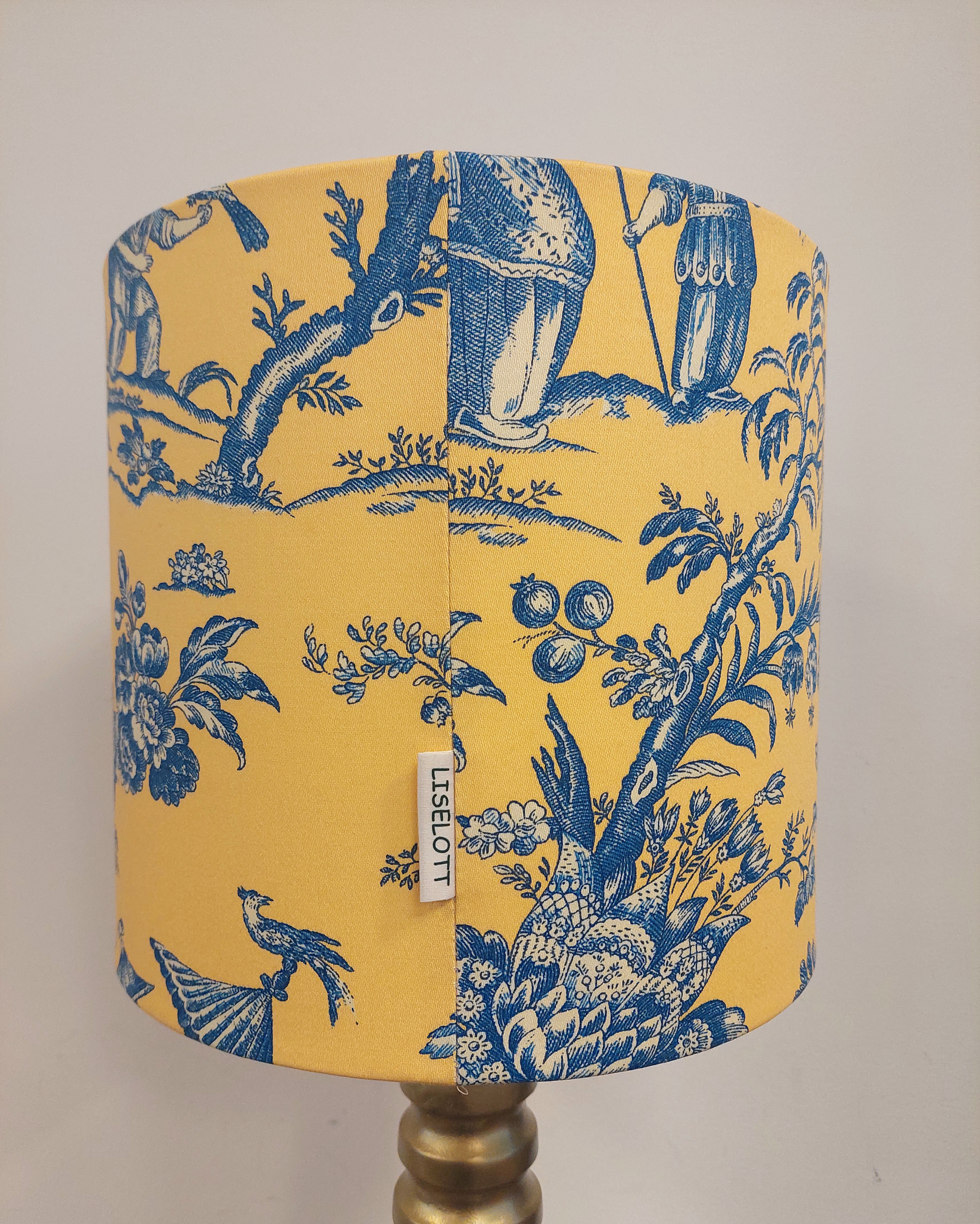 Lampenkap geel blauw chinees