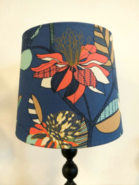 Lampenkap canvas blauw-groen bloemen