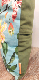 Kussen canvas vogels licht turquoise