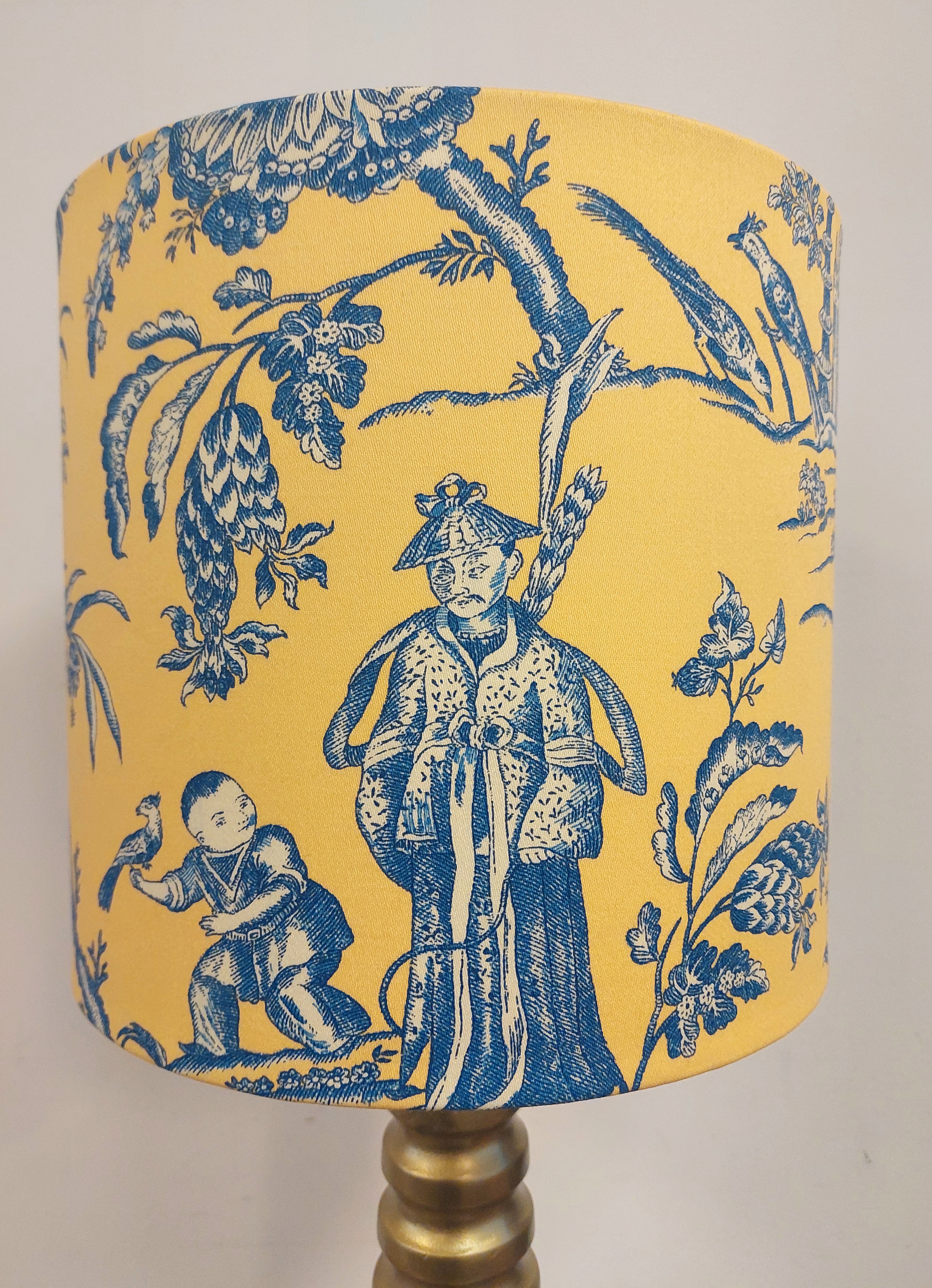 Lampenkap geel blauw chinees