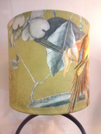 Lampenkap velvet gele vogels