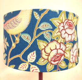 Lampenkap canvas vogels bloemen  blauw