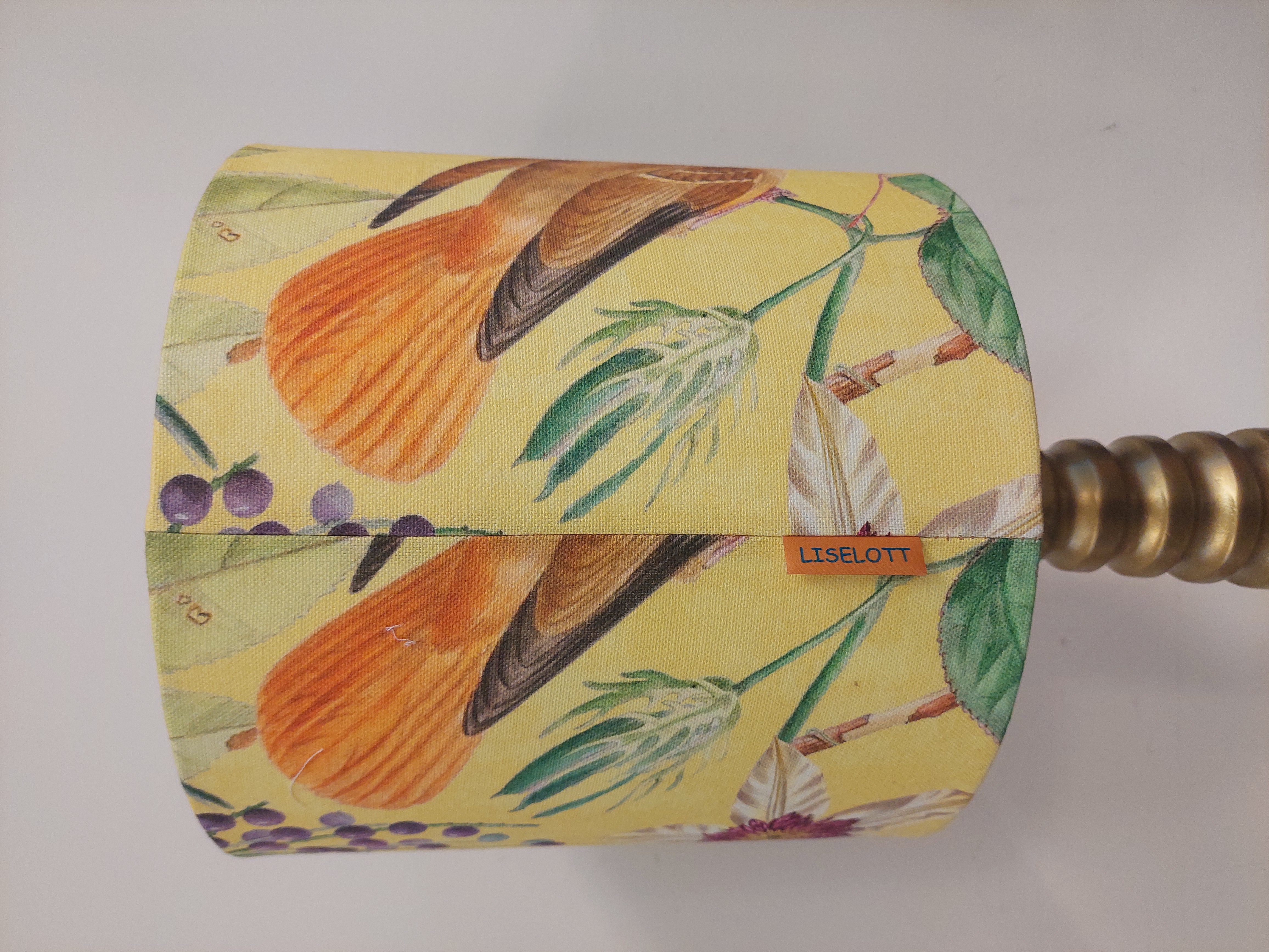 Lampenkap canvas geel vogel