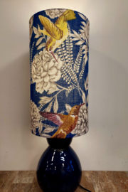 Lampenkap Linnen blauw wit bloemen
