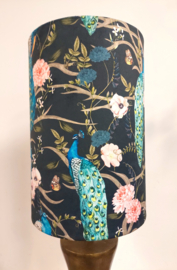 Lampenkap velvet pauwen zwart