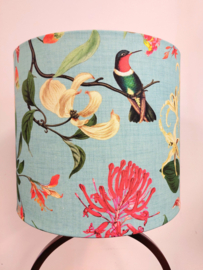 Lampenkap canvas vogels turquoise