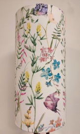 Lampenkap canvas veldbloemen licht