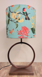 Lampenkap canvas vogels turquoise