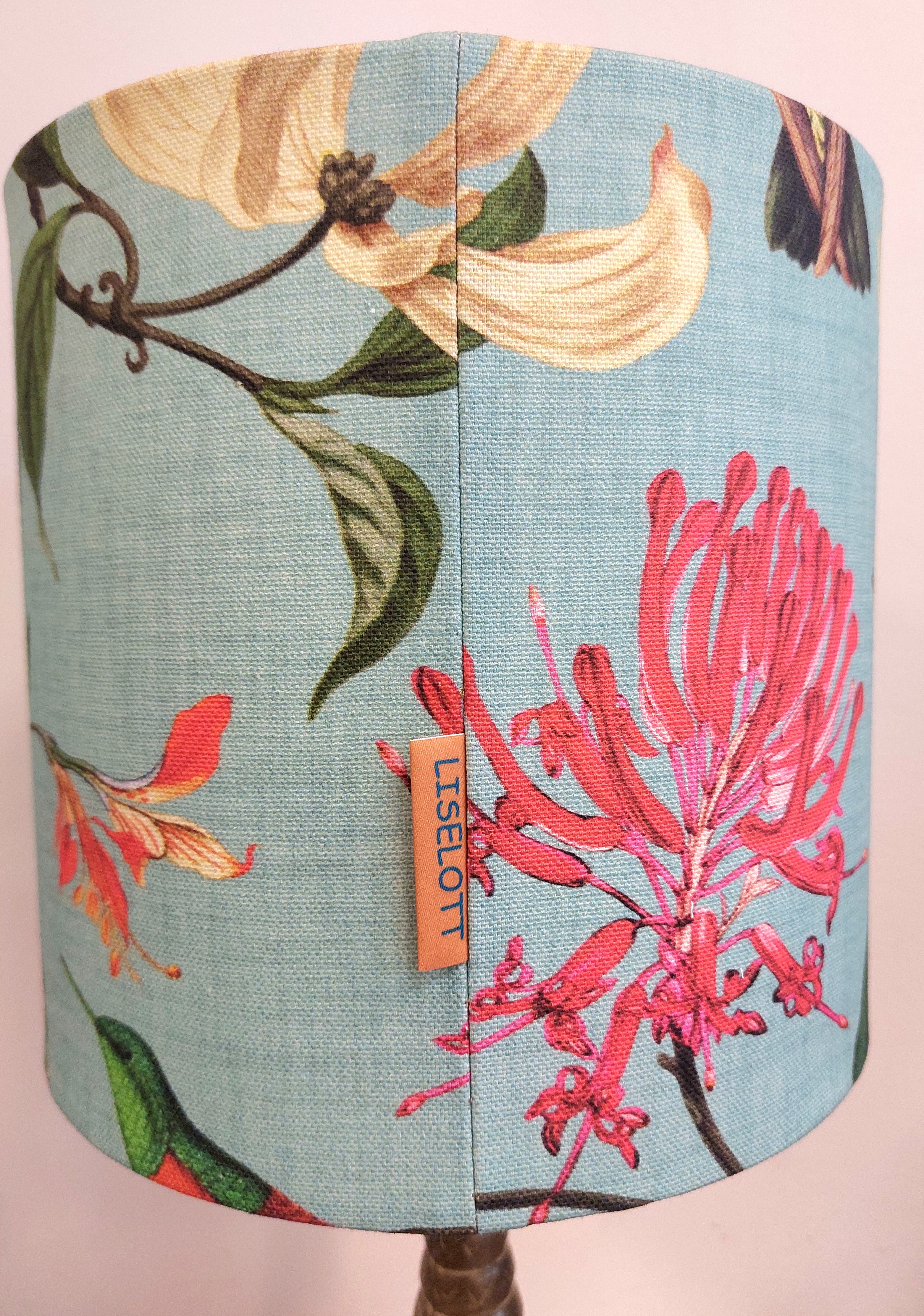 Lampenkap canvas turquoise bloem