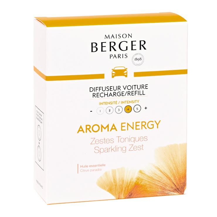 Navulling autoparfum 2 stuks - AROMA Energy Zestes Toniques
