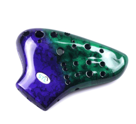 STL Triple Ocarina - 3 Octave Range - Plastic - C Major (Blue/Green)