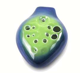 STL Pendant Double Ocarina - Multi Chamber - Ceramic - C Major